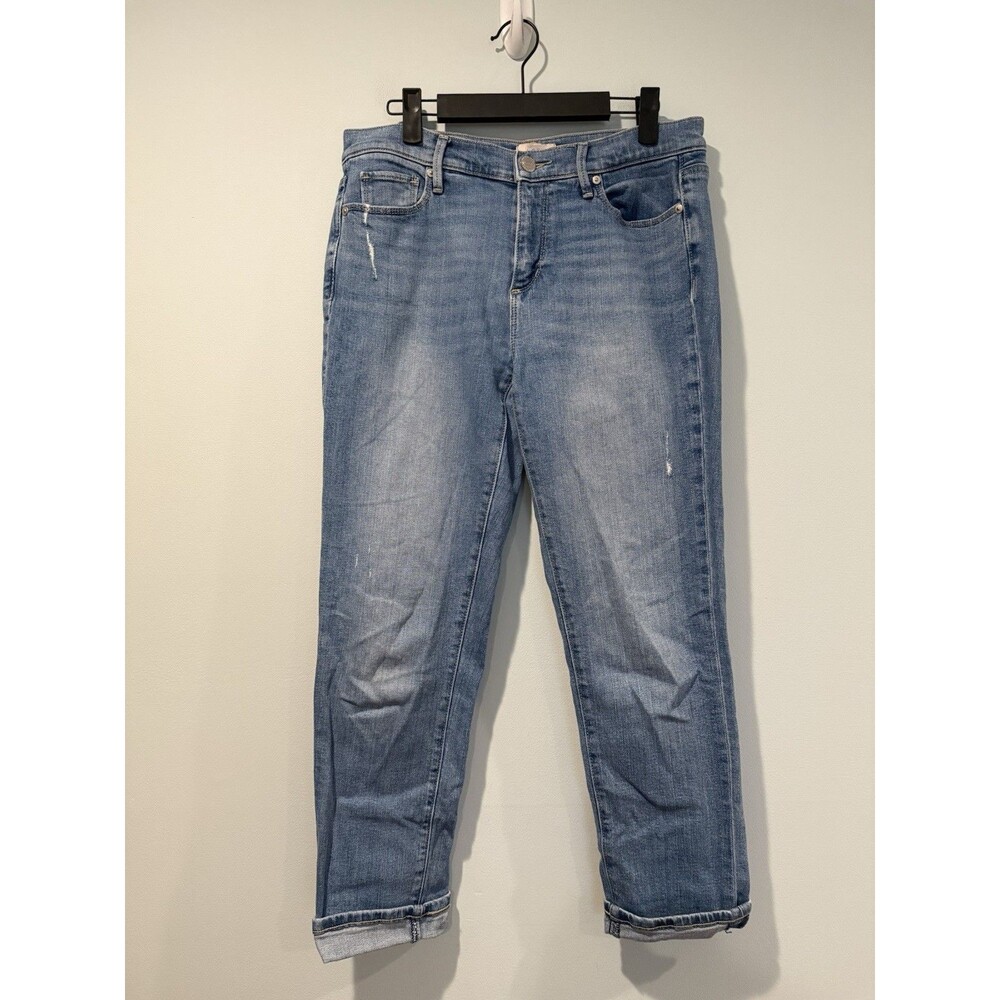 Loft Modern Denim Crop Jeans Womens 31** Cuffed Travel Minimal Lightwash